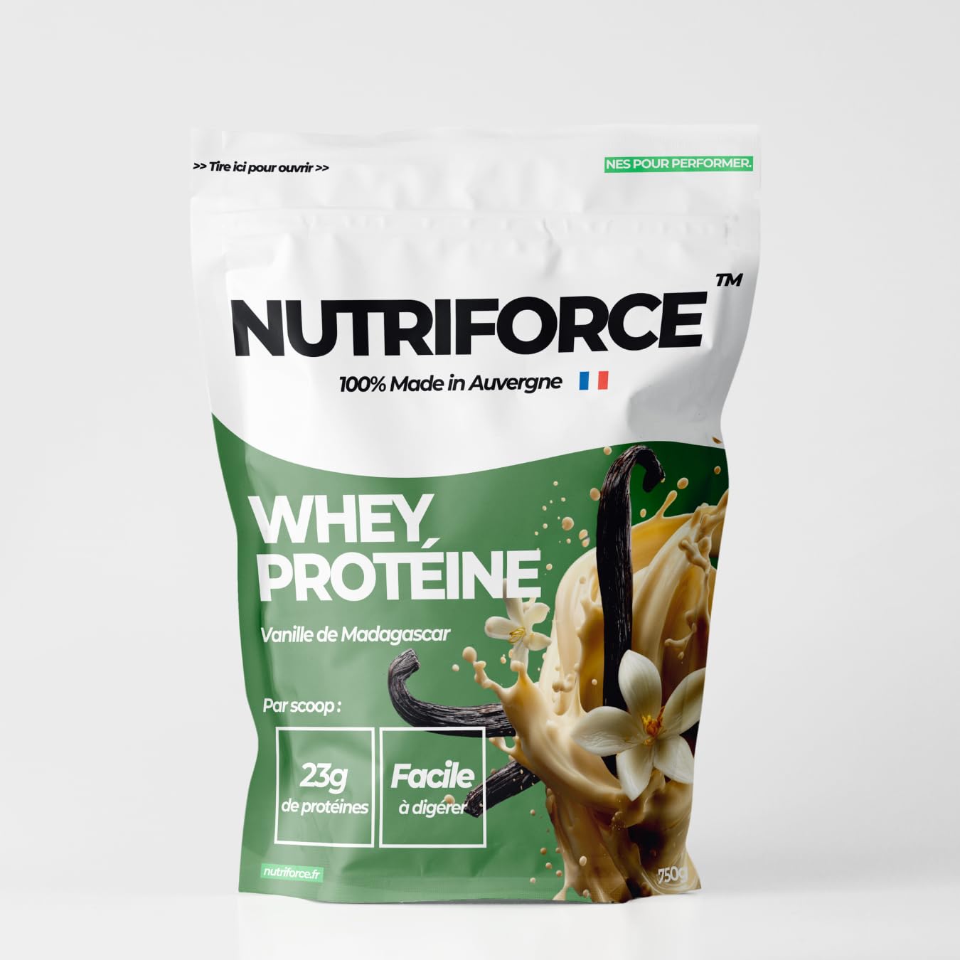 Whey protéine 100% Française - Faible en lactose (750g, Vanille)