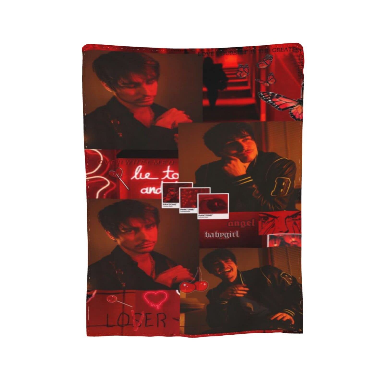 Colby Red Brock Flannel Blanket Bedding Fleece Blanket Soft Thow Blankets Air Conditioning Blanket For Sofa Couch Living Room Bedroom