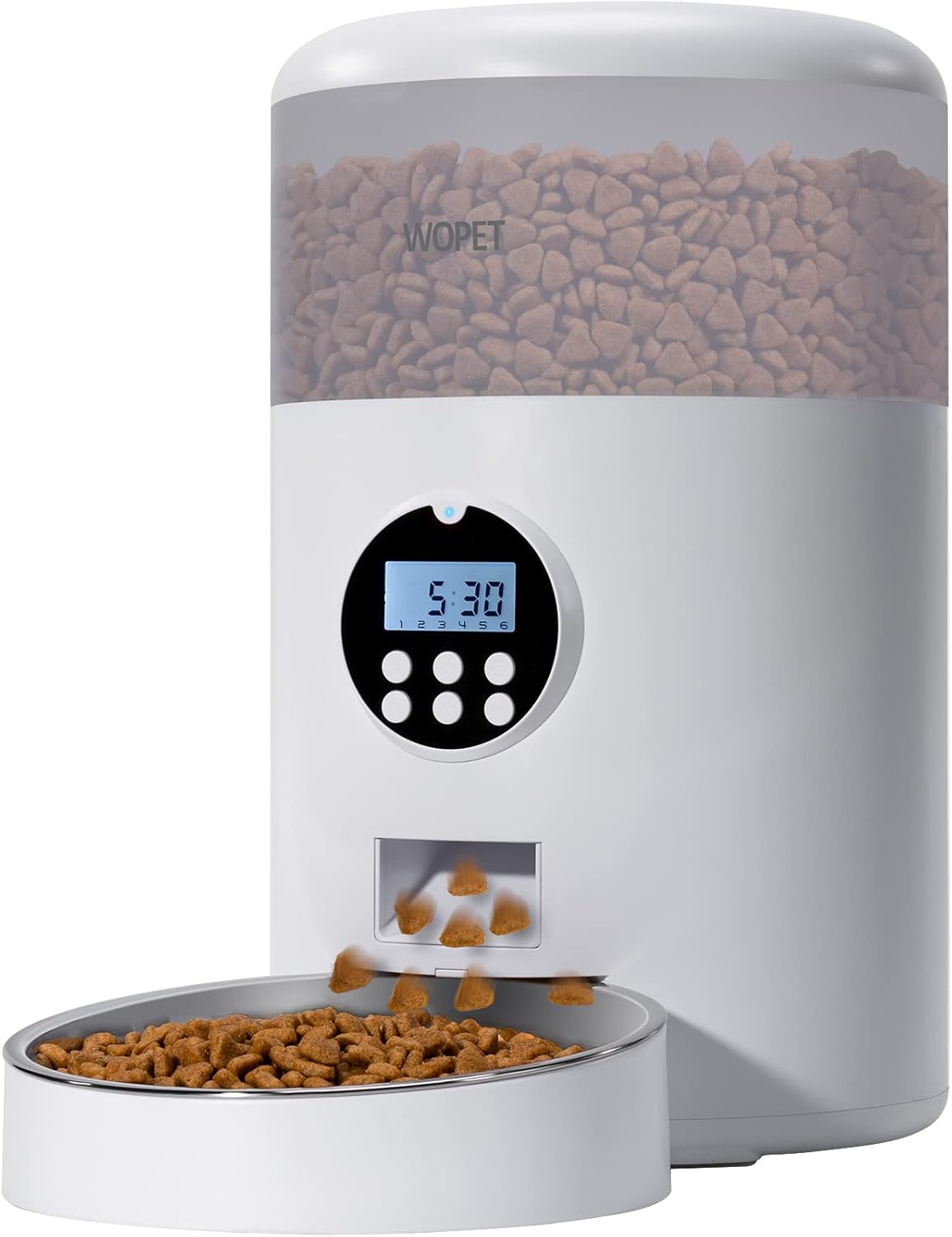 Pet Supplies : WOPET 4L Automatic Cat Feeder,Timed Dog Feeder Pet Food Dispenser with Desiccant Bag for Dry Food,Programmable Portion Control & Voice Recorder for Small / Medium Pets (4L, Grey) : 