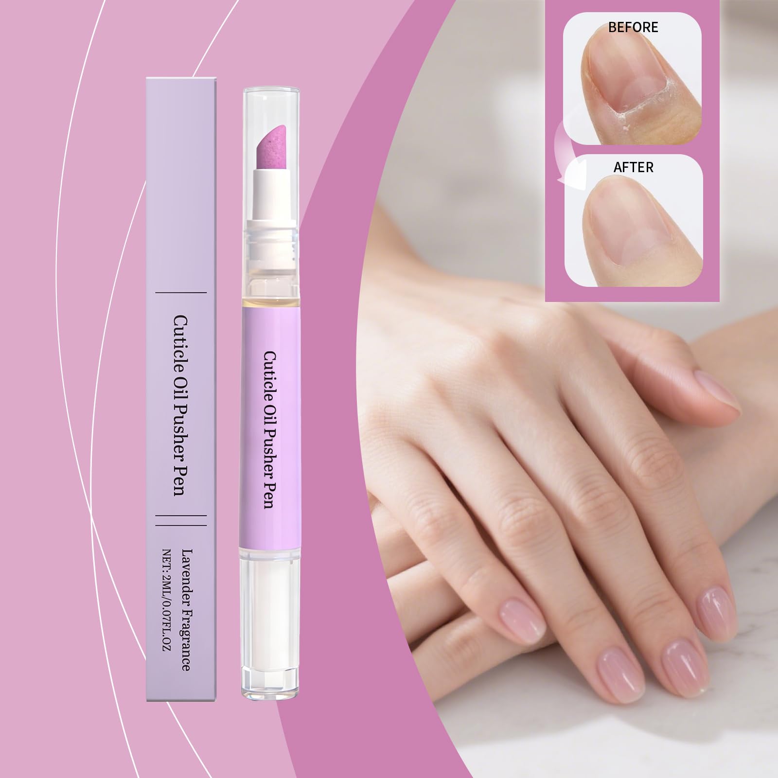 Rimuovi cuticole liquido, penna olio cuticole 2 in 1, penna spingi cuticole, Nail Care, penna a olio spingi cuticole, cura per la riparazione delle unghie secche e danneggiate (1 pezzo)