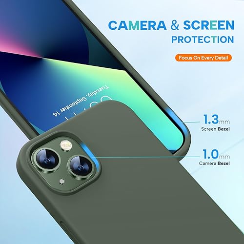 Miniatura 7 de Miracase - Funda diseñada para iPhone 13 con protector de pantalla de vidrio templado y forro de microfibra suave antiarañazos, funda de silicona