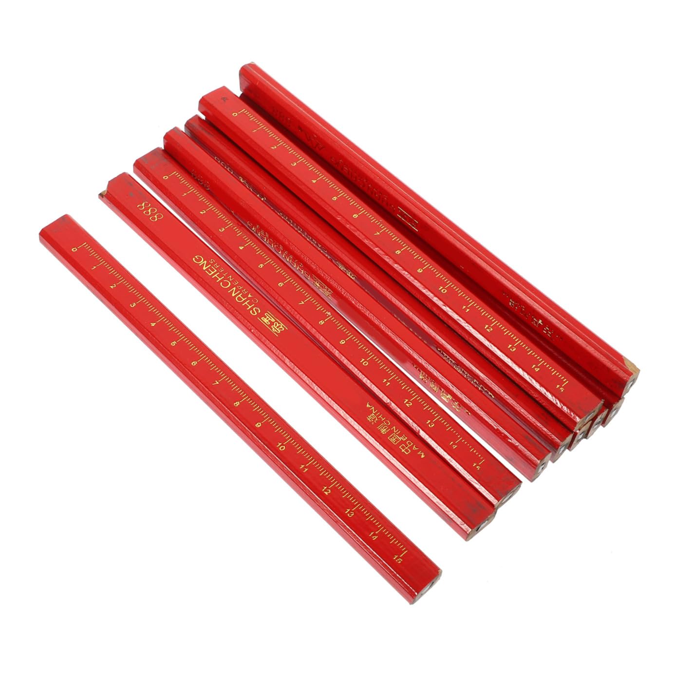 UPKOCH Crayons Octogonaux Travail du Bois 72 Pièces Rouge Dur Mine en Bois pour Marquage Bâtiment Chantier Charpentier Usage Professionnel