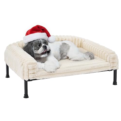 Elevated Dog Bed with Bolster Cushion