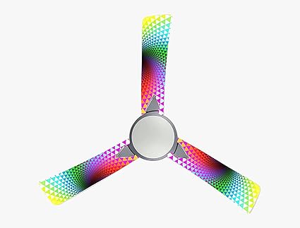 woopme Rainbow Dots Ceiling Fan Blade Stickers Living Room Bedroom Gift Home Office Vinyl Printed Fan Leaf- 50 x 16 cm Each ( 4 pcs)
