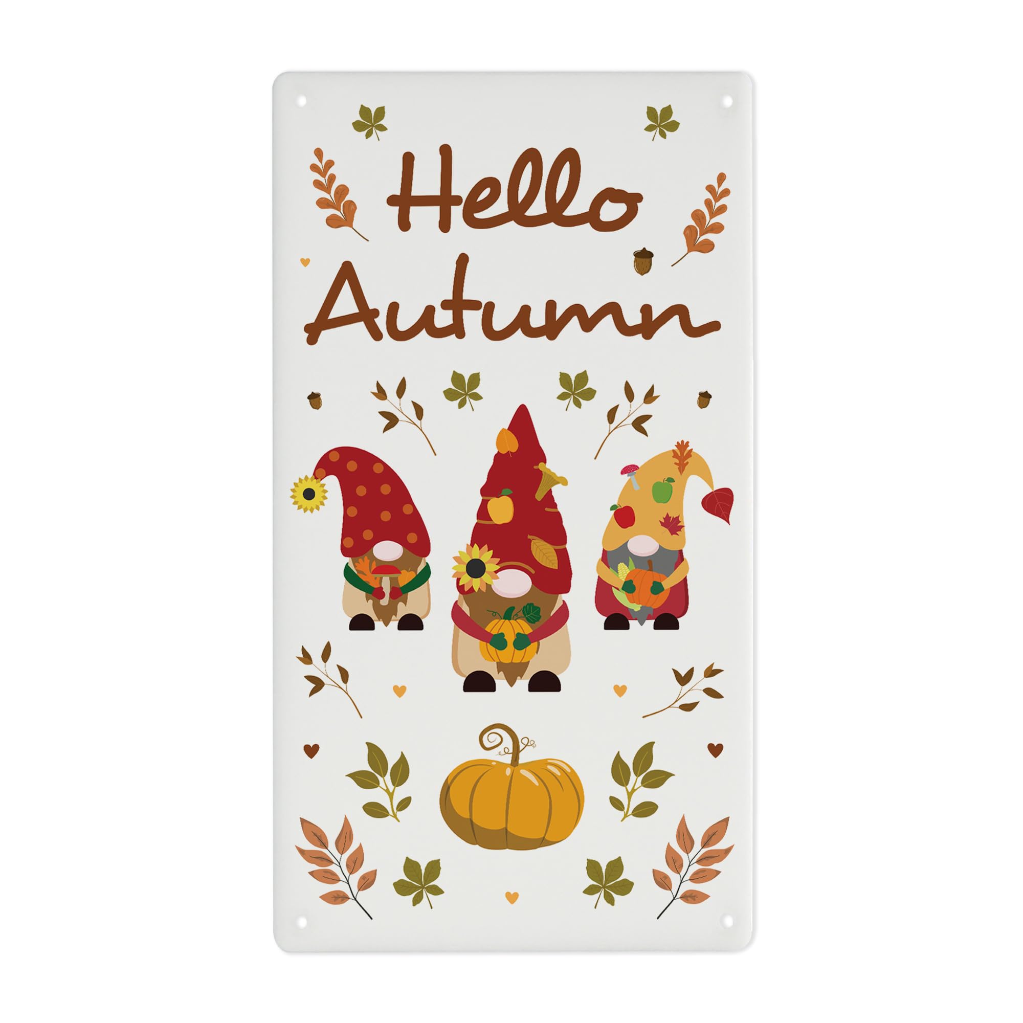 Red Ocean Hello Autumn Decorations, Acrylic Plaque Printed Oak Leaves, Pumpkin, Autumn Sign Accessories for Thanksgiving, Novelty Home Decor