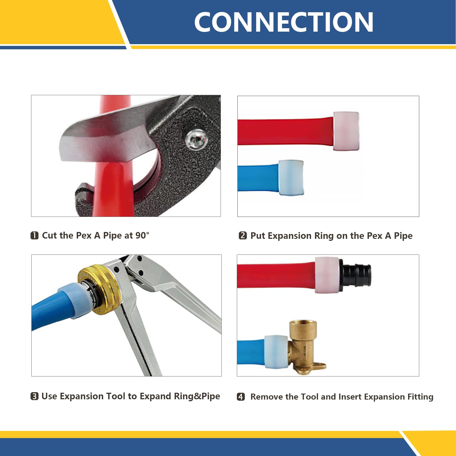 Accesorios de expansión PEX-A de 3/4 pulgadas, codo de latón F1960 Pex-a, accesorios de expansión PEX para tubos Pex A (paquete de 5)