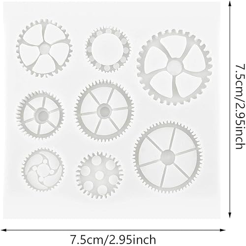 Miniatura 6 de Moldes de fondant, moldes de silicona con forma de neumático de rueda, moldes de chocolate para fondant para decoración de pasteles (gris claro)