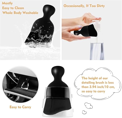 Miniatura 6 de Cepillo de limpieza interior del automóvil con cerdas ultra suaves, cepillos para detalles automáticos, accesorios para salpicadero, rejillas de