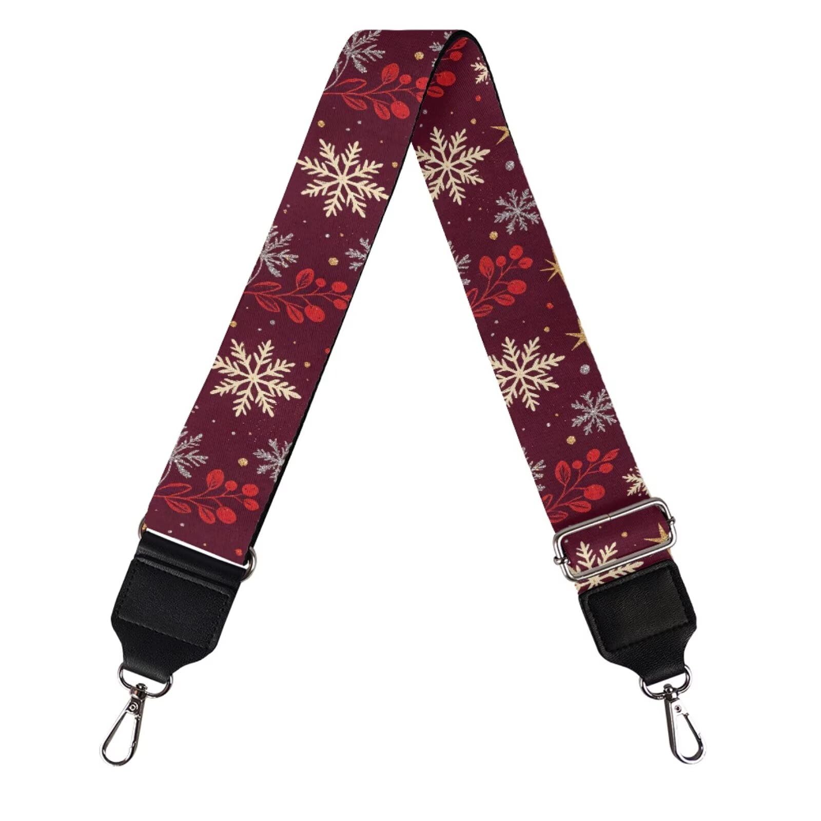 Coldinair Christmas Snowflake Purse Straps Replacement Cute Crossbody Bag Strap Wide Shoulder Strap Replacement Guitar Straps Purse