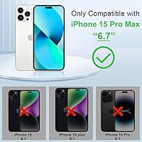 Vista 2 de KEZiHOME Funda tipo cartera compatible con iPhone 15 Pro Max, de piel auténtica [bloqueo RFID], ranura para tarjetas, soporte magnético, funda