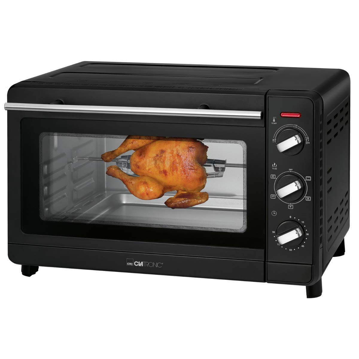 Clatronic Multi-Four MBG 3728, 30 litres d'espace de cuisson, convection + chaleur supérieure et inférieure, minuteur de 90 minutes avec signal de fin, noir