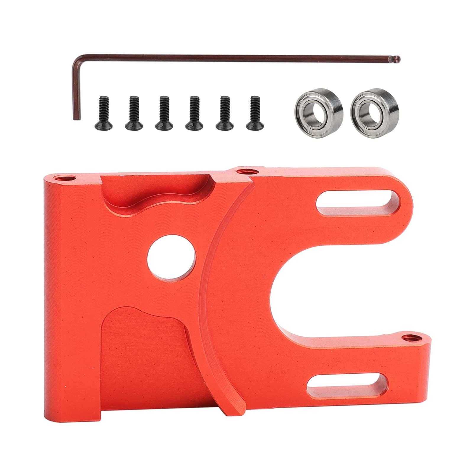 Aluminum Motor Mount Replacement Part # 03007 for HSP 1/10 RC Car Buggy Truck 94123 94103 94107 94110 94111 94112 94113 94115 94124 94170 Nitro Upgrade to Electric Powered, Red