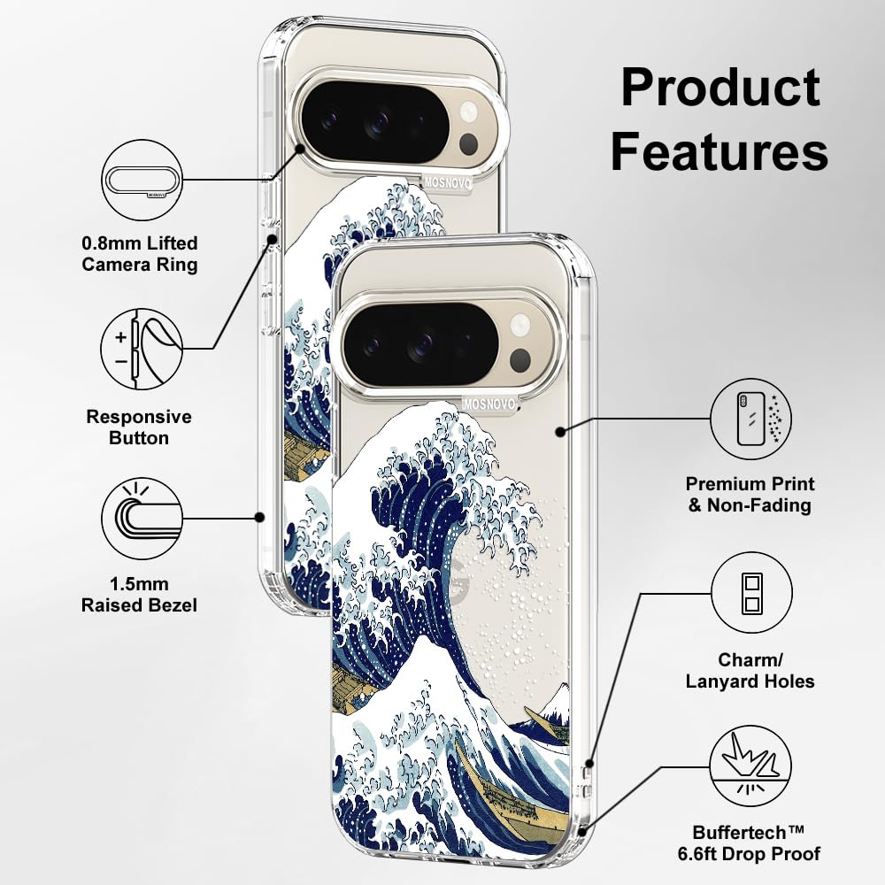 MOSNOVO Case for Google Pixel 10 & Pixel 10 Pro, [Buffertech 6.6ft Military-Grade Drop Protection] [Anti Peel Off Tech] Clear TPU Bumper Phone Case Cover Design - Cute Cherry — view 92