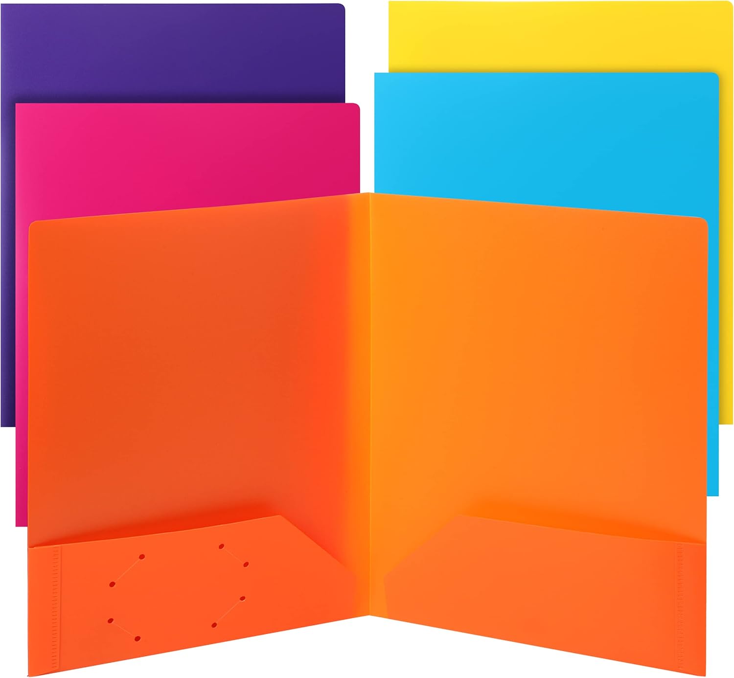 Mr. Pen Plastic Folders with Pockets, 5 pcs, Assorted