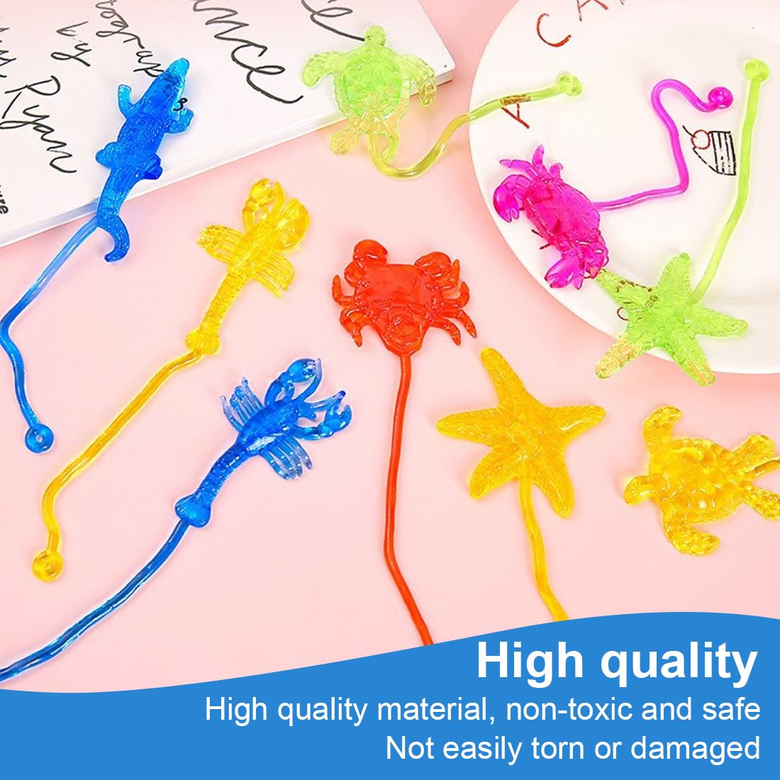 Set da 20 Giocattoli Appiccicosi per Feste Animali Marini per Arrampicarsi Mani Appiccicose Reti Appiccicose Colorate