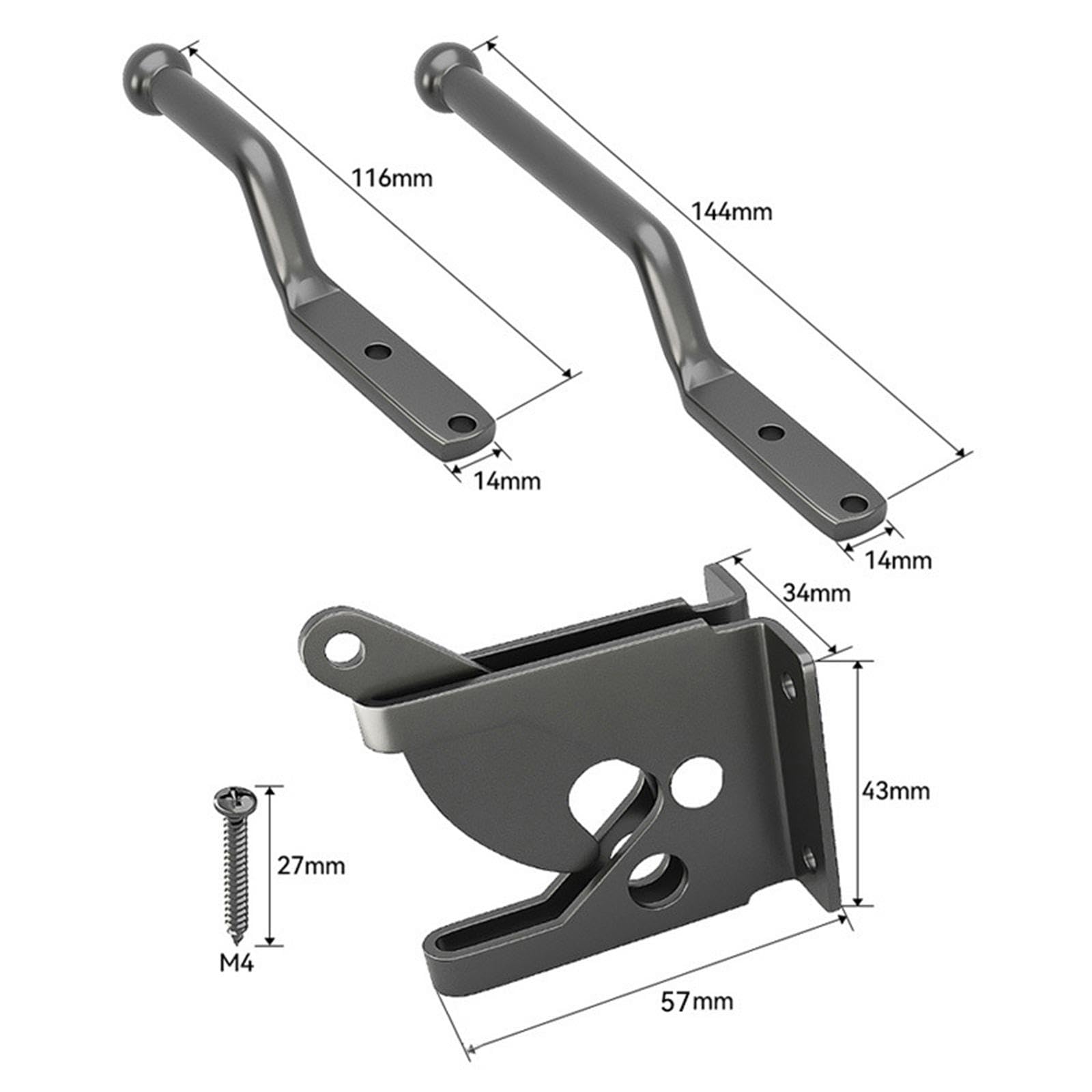 Set di 4 Serrature di Resistenti per Porte di Fienili E Cancelli, in Acciaio Al Carbonio, con Chiusura Automatica, 6 pezzi