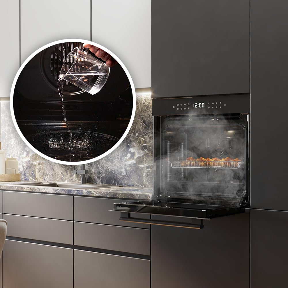 Cecotec Four Encastrable Bolero Hexa 9506000 Glass Black A de 81 L. 11 Fonctions avec Airfryer Master, Pizza Master, Cuisson 3D, Base vapeur X2, Faible consommation, Nettoyage facile, 5 Positions