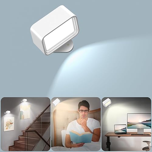 Lámparas de pared, apliques de pared LED con batería recargable de 2000 mAh, 3 temperaturas de color y brillo, regulable, control táctil y remoto,
