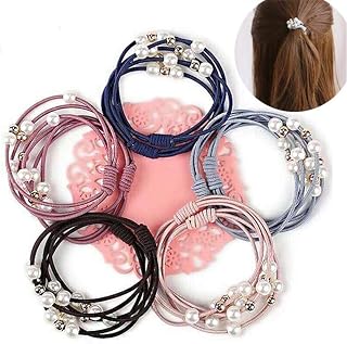 Hair Scrunchies,Hair Ties. 24 Pieces Of Three-in-one Pearl Bottoming Rubber Band Hair Band. High-Elastic, Thick, Non-slip,... Price In India