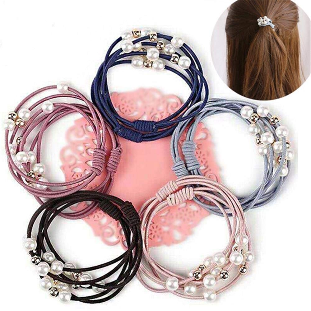 Hair Scrunchies,Hair Ties. 24 Pieces Of Three-in-one Pearl Bottoming Rubber Band Hair Band. High-Elastic, Thick, Non-slip,... - Review, Price and Buying Guide