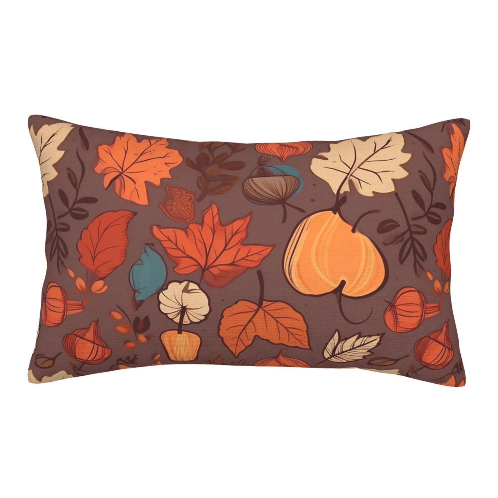 Velvet Pillowcases 16"x24" Ultra Soft Breathable Pillow Cases, Luxury Fuzzy Throw Pillow Covers with Zipper, Fall Pillow Shams All Seasons Decorative Cushion Cases for Couch