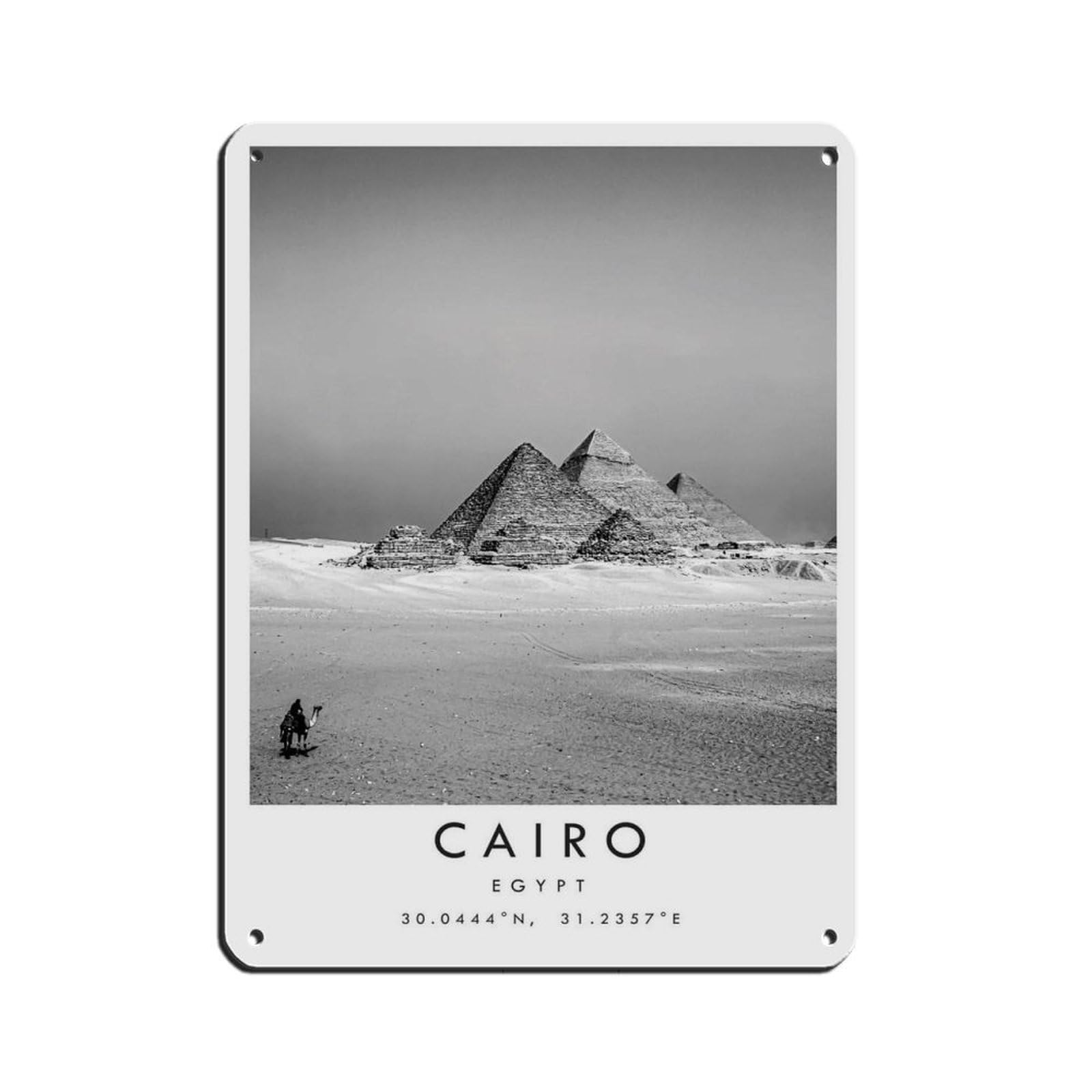 Cairo Travel, Cairo Egypt Pyramids Tin Sign Vintage Metal Pub Club Cafe Bar Home Wall Art Decoration Poster Retro 12x16inch(30x40cm)
