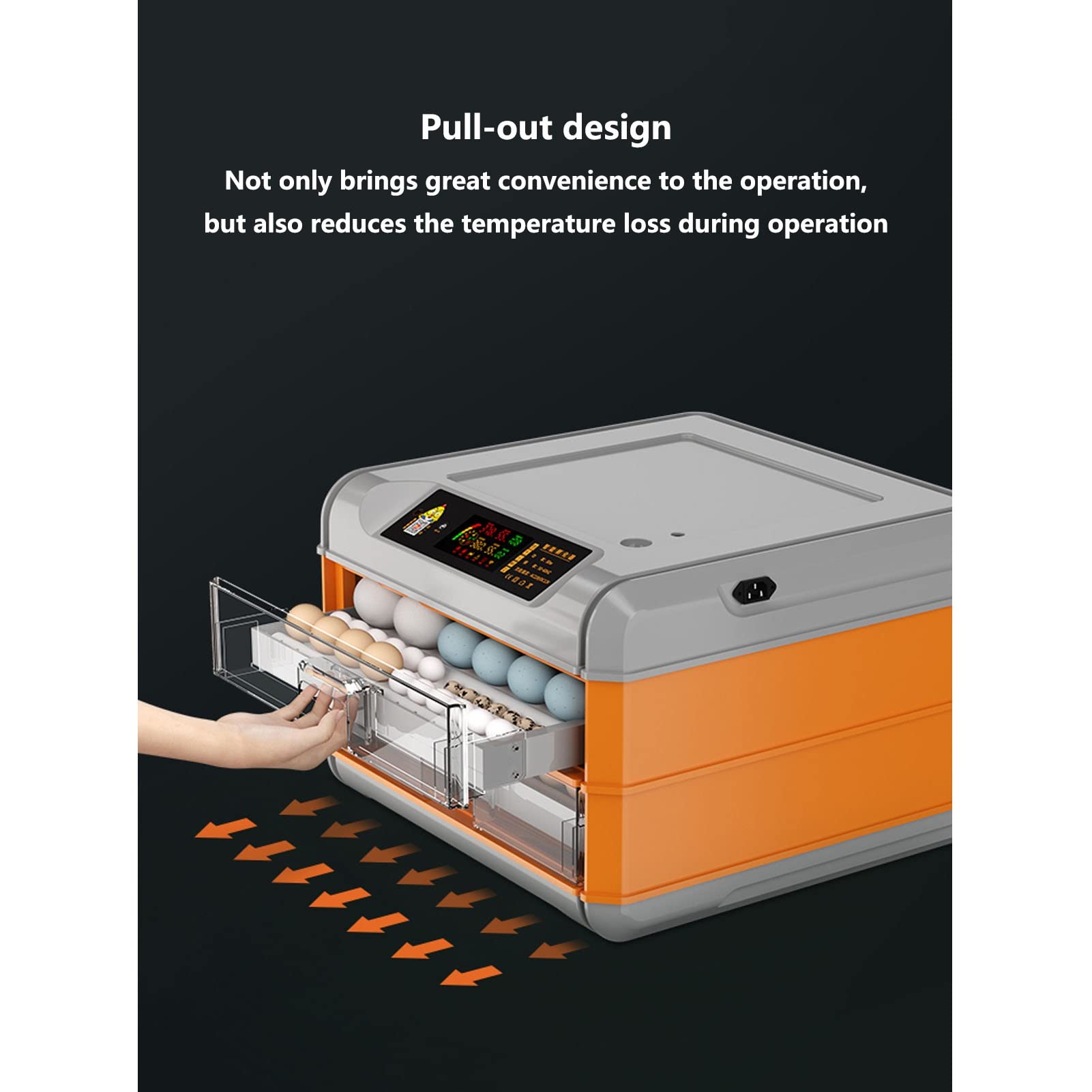 Incubadora digital de huevos para 384 huevos de giro automático, 5 modos de incubación simulan el entorno de incubación original, azul