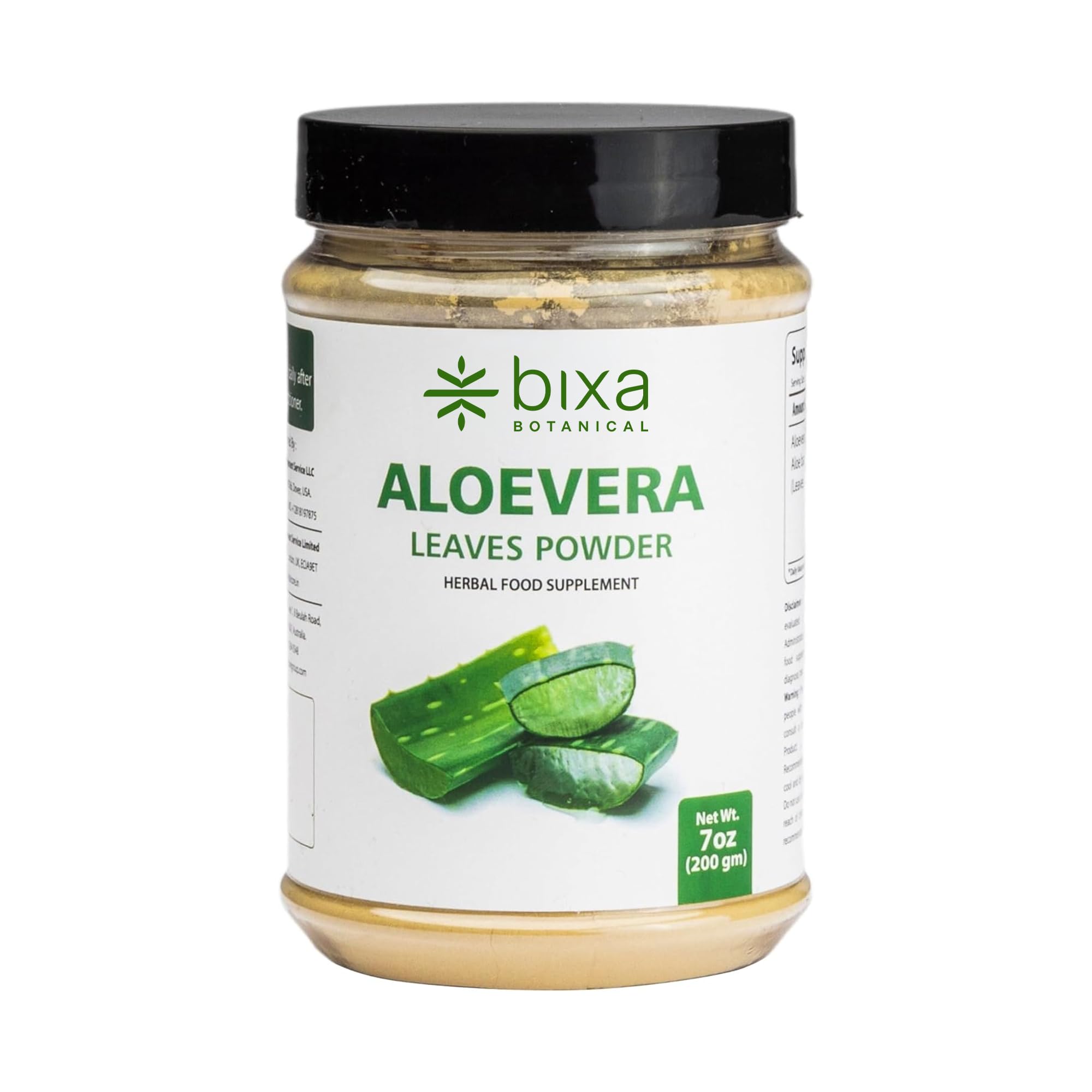 bixa BOTANICAL Aloe Vera Leaf Powder, Aloe Barbadensis, 200 Grams, 7 OZ