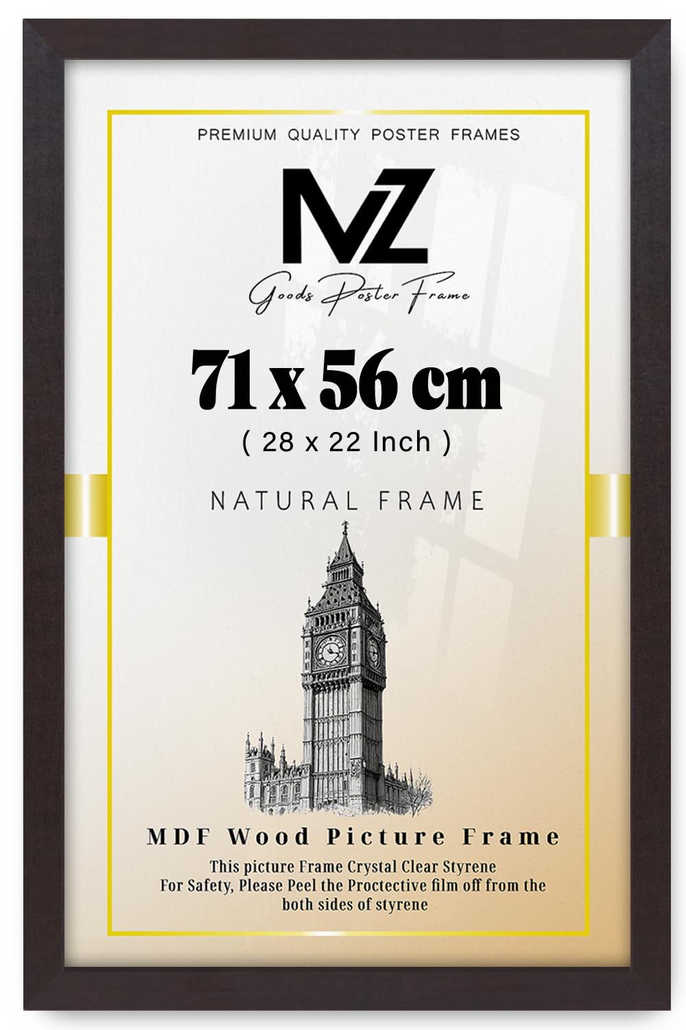 MZ GOODS | Eton Wood 710 x 560 mm Frames - Large Mahogany 28" x 22" Perfect for Home, Office, (71 x 56 CM) [ Mahogany ]