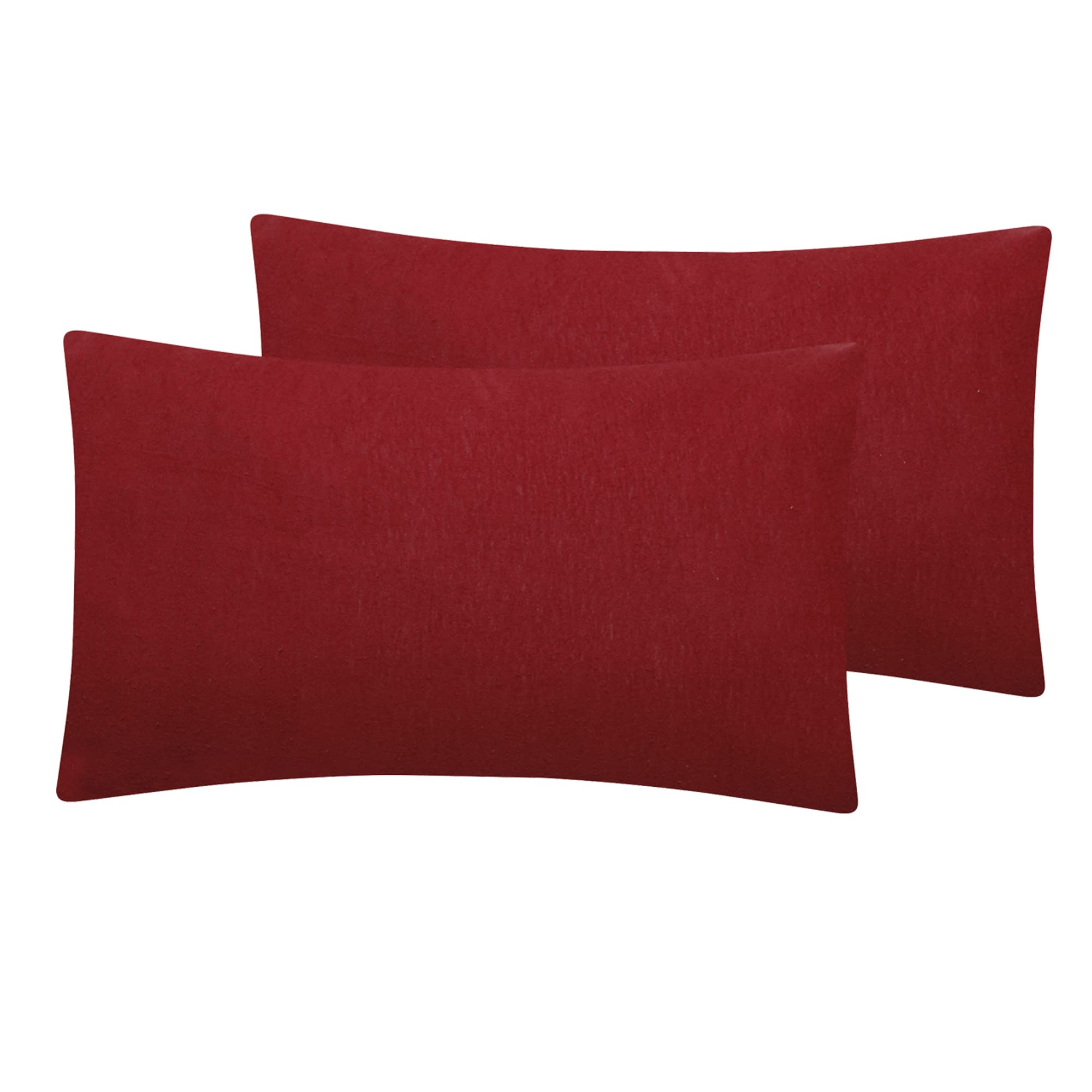 100% Brushed Cotton Duvet Cover Sets | Plain Dyed Reversible Flannelette Bedding Sets With Matching Pillowcases (Additional Housewife Pillowcase Pair, Wine), (BCDC)