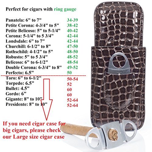 Cigar Case Travel - Cutter Included - Leather 3 Colors (Brown) - Thumbnail 4