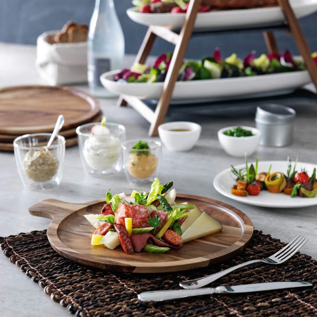 Villeroy & Boch Artesano Original Antipasti Plate : Acacia Wood, 11 in, Holz - Akazie, Brown