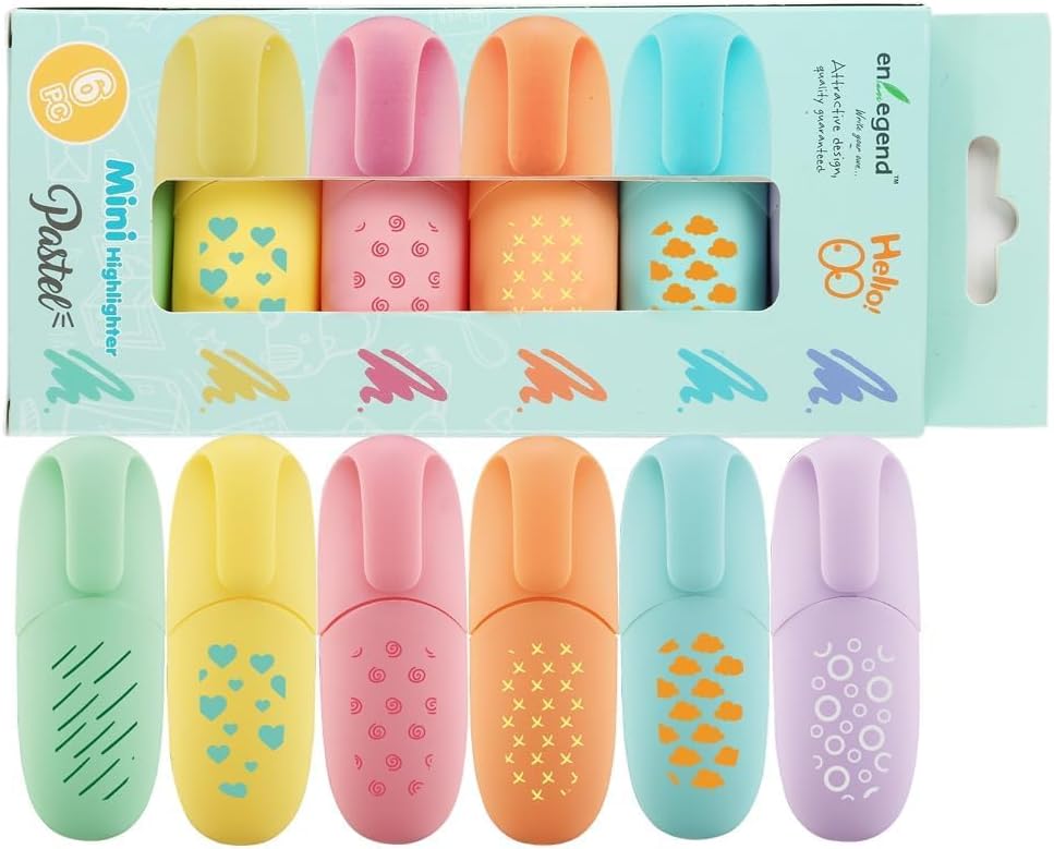 6 Piece Stylish Modern Style Mini Highlighter Pen Kawaii Stuff Pastel Color Geometric Line Design Easter Gift Highlighter Marker 6 Piece Stylish Modern Style Mini Highlighter Pen Kawaii Stuff Pastel Color Geometric Line Design Easter Gift Highlighter Marker