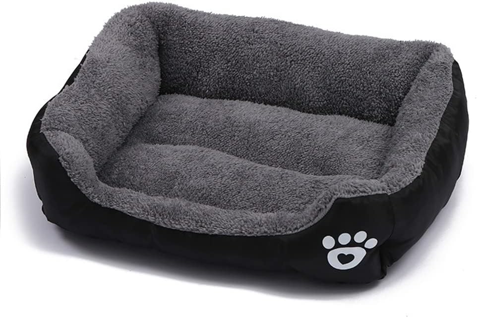 OUYUNKKA Hundebett (S, 43 x 32 cm), quadratisches schwarzes Hundesofa für mittelgroße und kleine Hunde und Katzen, flauschig weiches Katzenbett, Katzenkissen, Hundebett für französische Bulldogge OUYUNKKA Hundebett (S, 43 x 32 cm), quadratisches schwarzes Hundesofa für mittelgroße und kleine Hunde und Katzen, flauschig weiches Katzenbett, Katzenkissen, Hundebett für französische Bulldogge