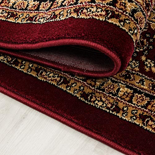 HomebyHome Teppich Kurzflor Orient Ornament Bordüre Design Wohnzimmer 12 mm Florhöhe Hochfertig Weich Gross Rechteckig… – Bild 5