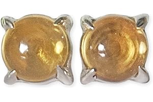 Citrine November Birthstone Stud Earrings for Women in Sterling Silver