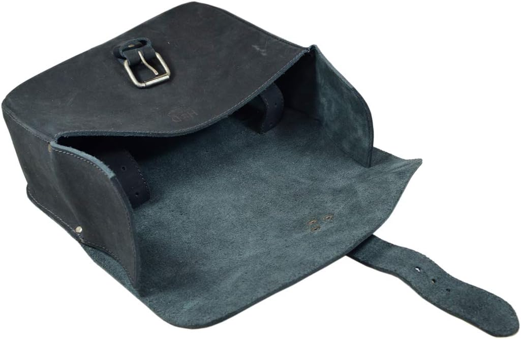 Tор Rаtеd Hide & Drink, Thick Leather Motorcycle Saddle Bag, Tool Organizer, Swing Arm Bag, Bike Accessories, Handmade Includes 101 Year Warranty :: Black Cat