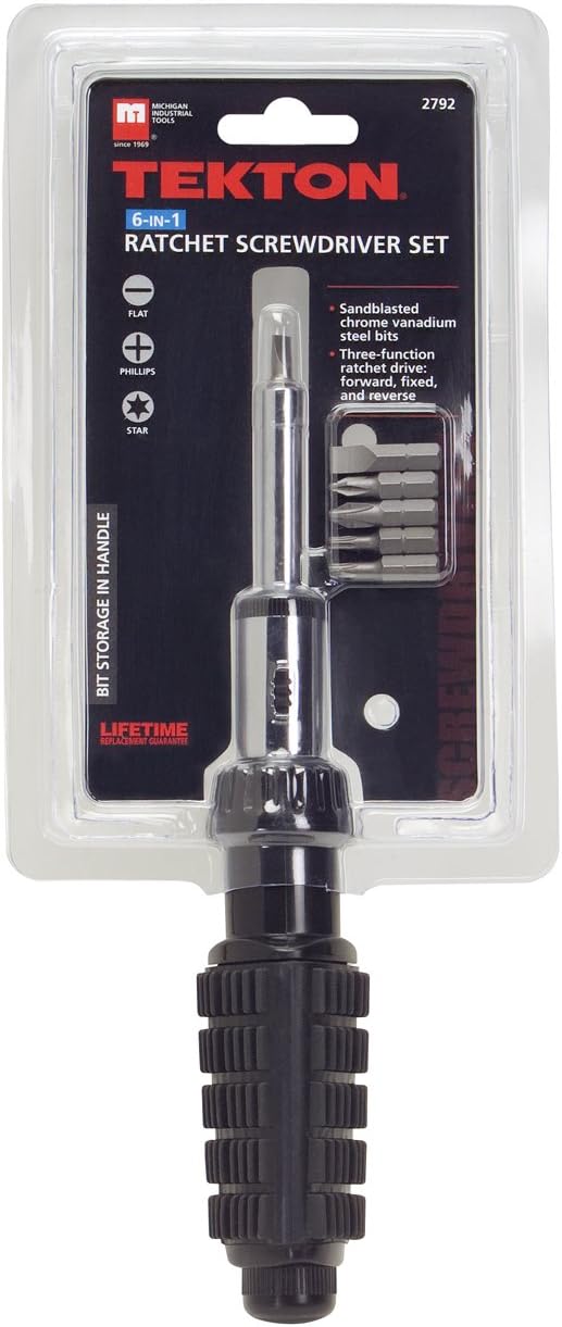 TEKTON 2792 6-in-1 Ratchet Screwdriver Set