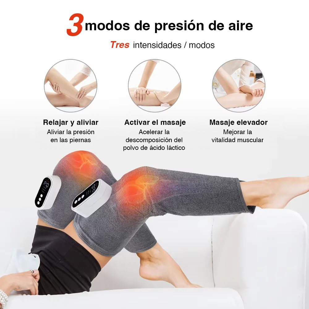 Presoterapia Masajeador de Piernas para Drenaje Linfático - Masaje de Patillas para Casa