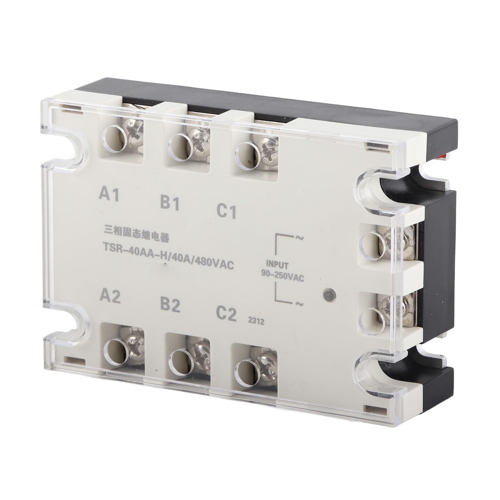 No Spark Stable SSR 3 Phase Solid State Relay Load 24-480VAC 40A ACAC Solid State Relay for Industrial Automation Device