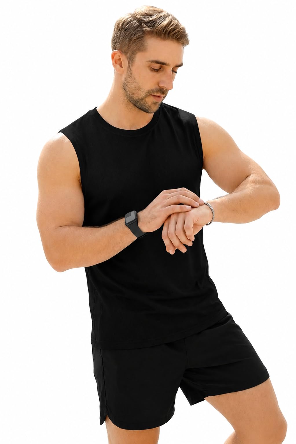 Men Waffle Gym Vest Sleeveless Tank Top T-Shirt Slim Fit Stretch Sando Casual Workout Wear | Breathable Athletic Innerwear for Gym, Running, Yoga & Daily Use-image-6