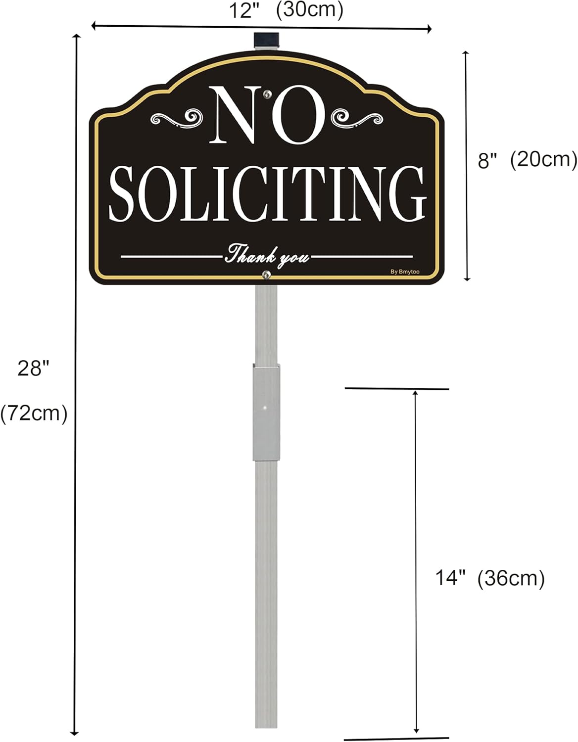 2 Pack No Soliciting Sign for House- with 28" Alloy Stake - 12" x 8" Metal No Soliciting Yard Sign for Home- Aluminum No Solicitors Sign - No Solicitation Signs for Home - No Fade & Rust-Free