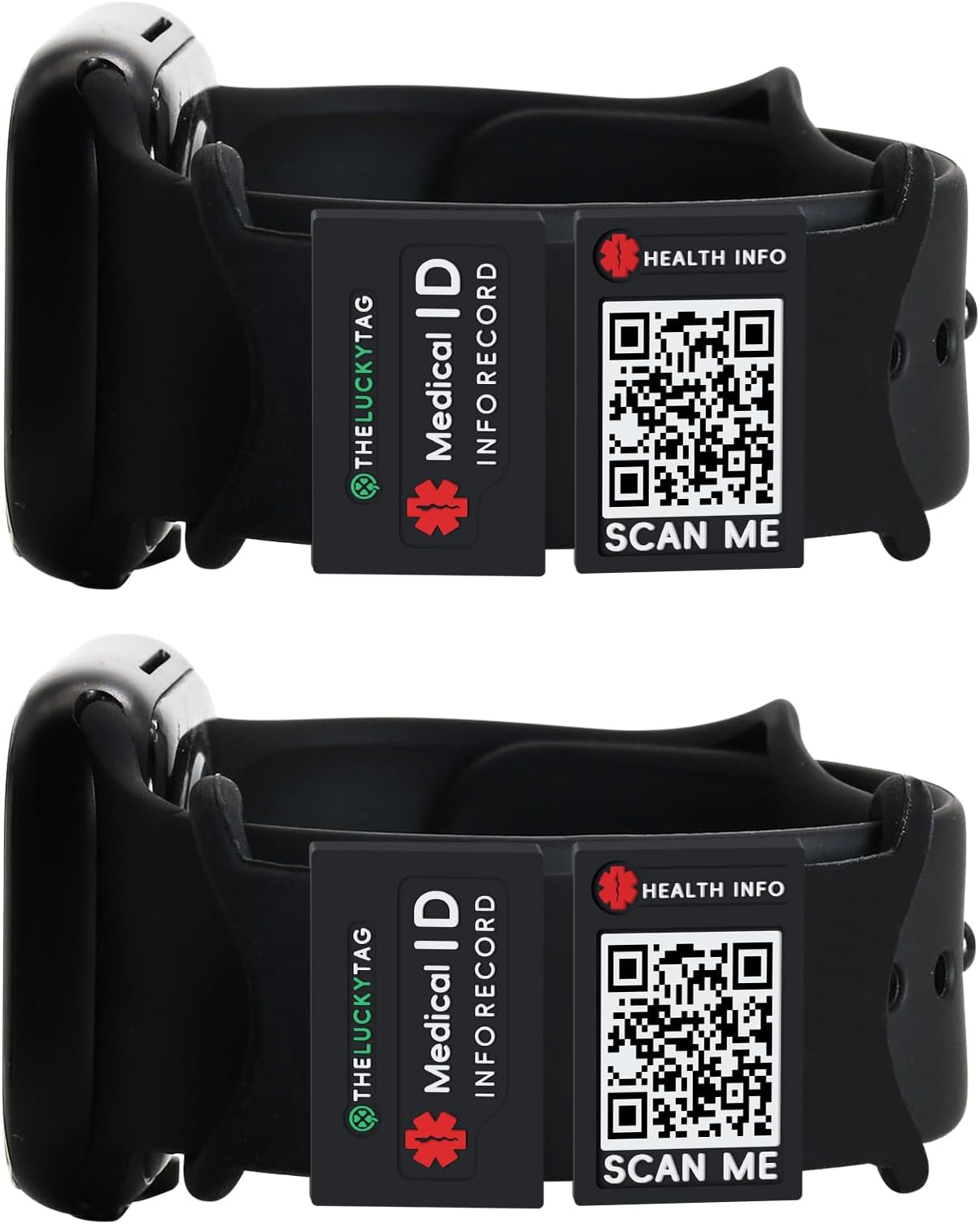 Medical Wristbands for Men Women with QR Code, Medical Alert ID Wristbands, Waterproof Silicone Wristband for Wrists Up to 9 Inch, More Custom Space