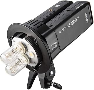 GODOX AD200Pro Twin Flash Kit 400Ws TTL HSS 1/8000s with AD-B2 Twin Head Bowens S-Fit Adapter, Battery power 0.01-1.8s Recycling Time, 500 Full Power Flash + 12 Month Extended Warranty Card (3 Yrs)…