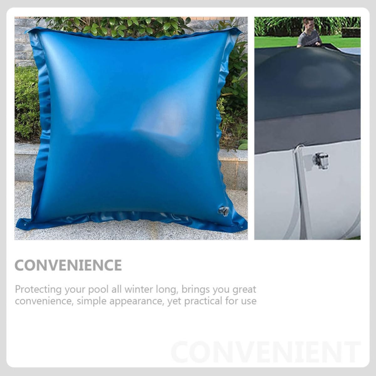 Almohada Inflable Azul para Piscina Elevada de PVC