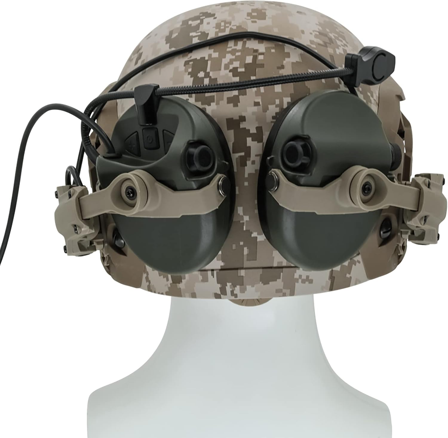 Tactical Headset with ARC Rail Adapter Ear Defender Airsoft Headphone Come with K 2 pin Push to Talk FG