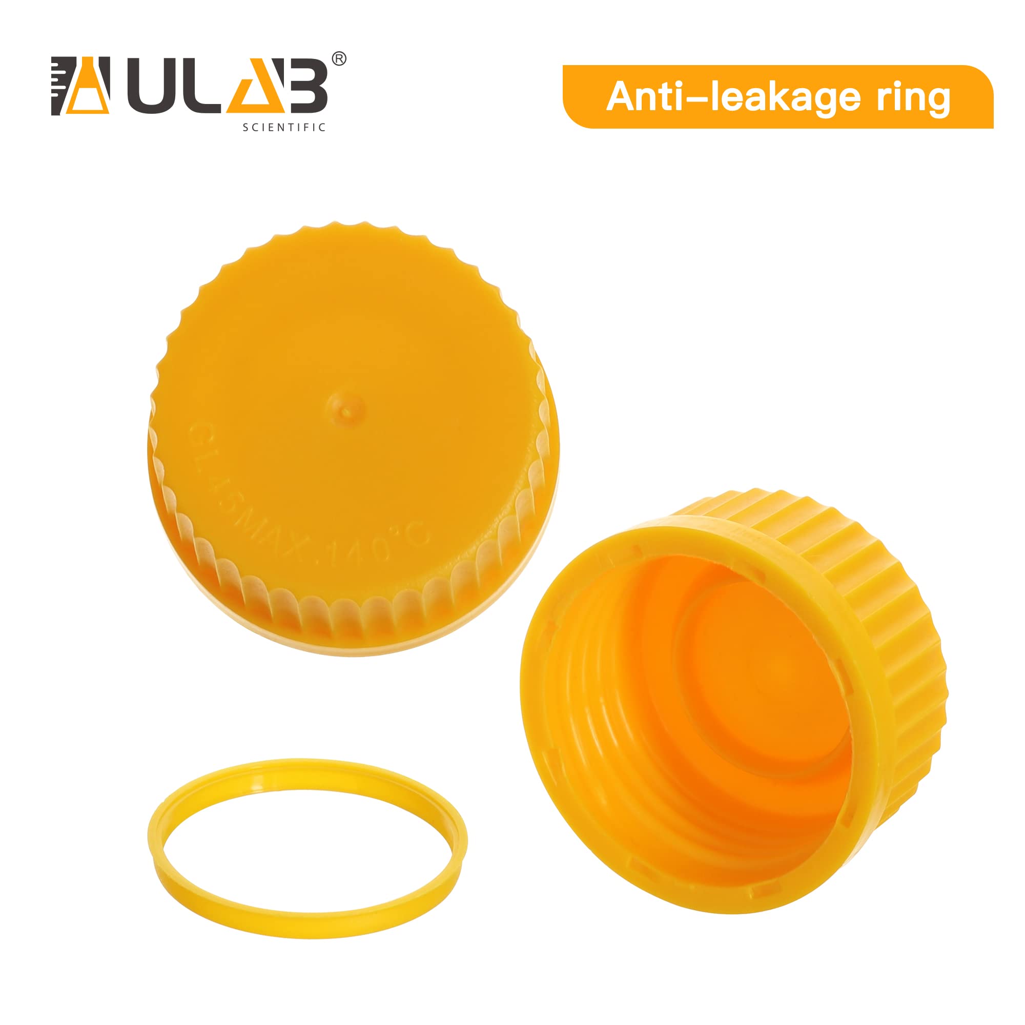 ULAB Runde Medien Laborflaschen Aufbewahrungsflaschen, 1000 ml, 3,3 Borosilikat glasflaschen mit GL45 Schraubverschluss, 2 Stück, URB1040