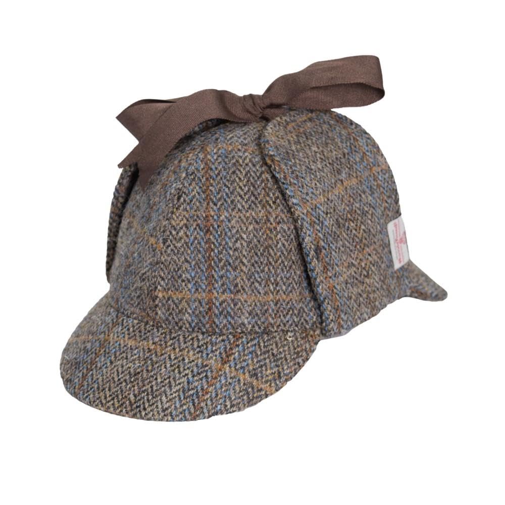 Walker and Hawkes Harris Tweed Watson Deerstalker Hat, Clinton Brown - Large