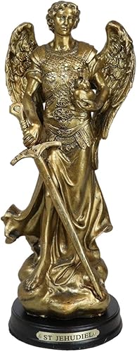 Ebros - Estatua de Arcángel del Consejo Angélico de la Iglesia Católica Ortodoxa Oriental, estatua de 8 pulgadas de alto con placa de nombre de