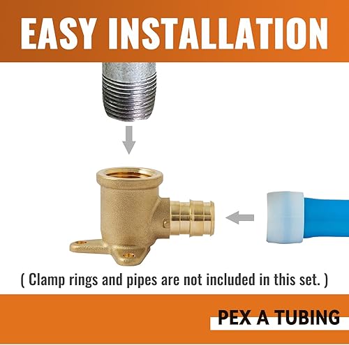 Miniatura 5 de SUNGATOR Paquete de 12 codos de expansión Pex A de 12 pulgadas, codo de oreja Pex A 12, PEX A 12 pulgadas x 12 pulgadas, codo de oreja NPT hembra